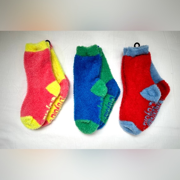Crayola Kids Size 7-8.5 Cozy Fuzzy Soft Unisex Socks Bright Colorful 6 Pairs - Picture 4 of 8